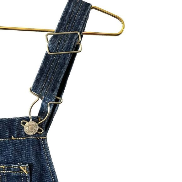 Levi's Cotton Dark Wash Denim Bib Overalls Straight Leg Size Small - Picture 2 of 9